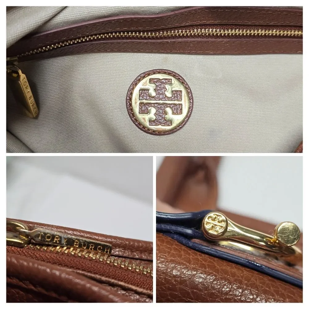 Tory Burch Horsebit Jaden Tote In Genuine Cognac Brown Leather Business Casual